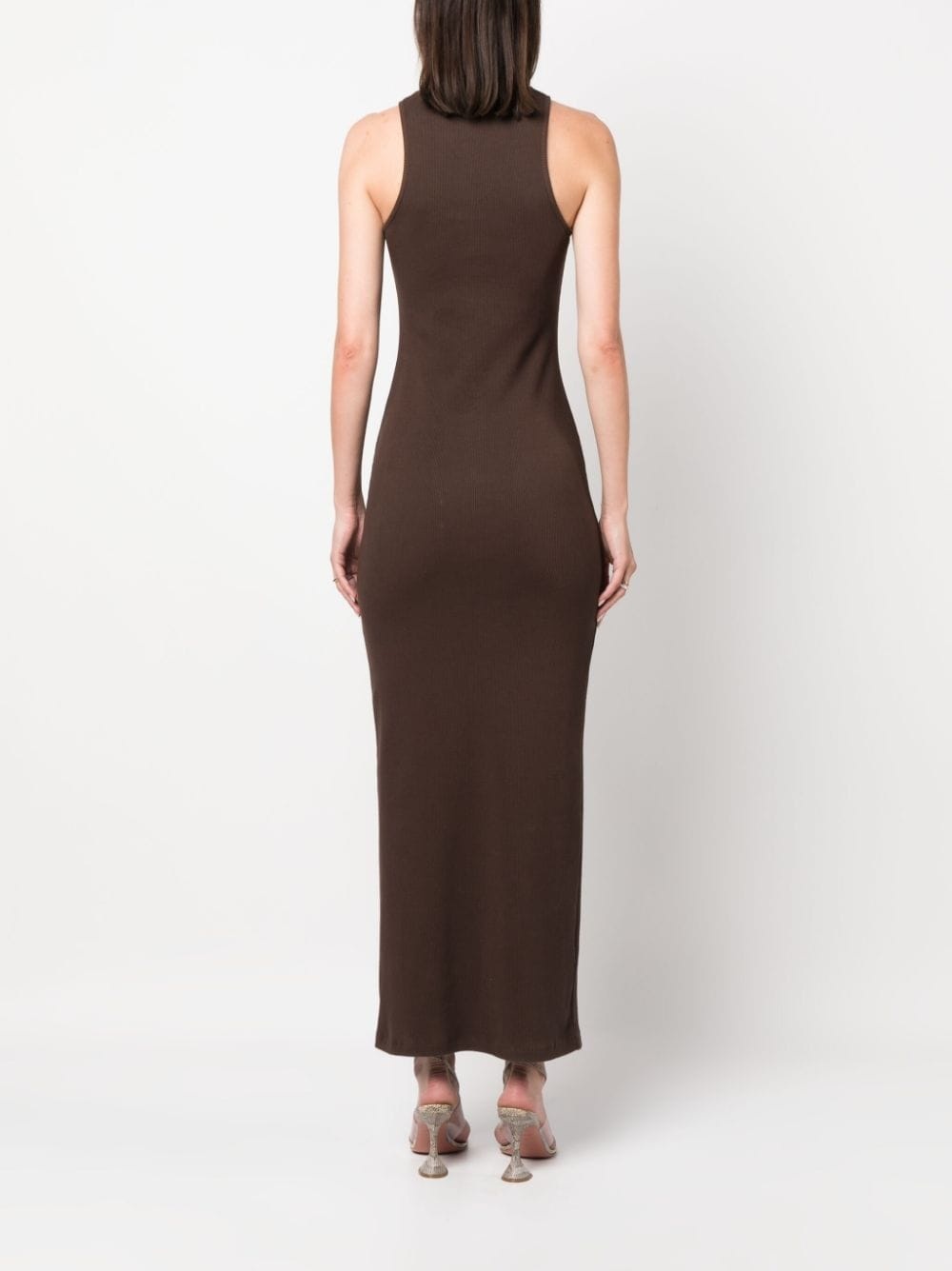 rhinestone-logo midi dress - 4