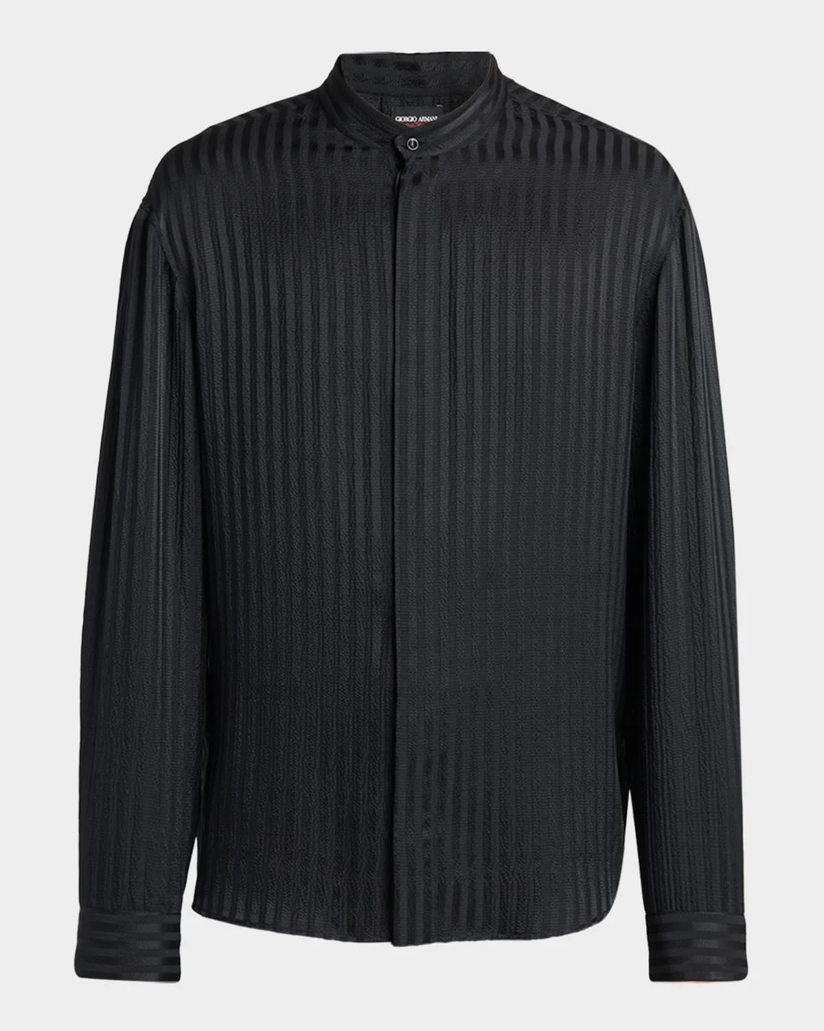 Men's Pinstripe Silk Blend Shirt - 1
