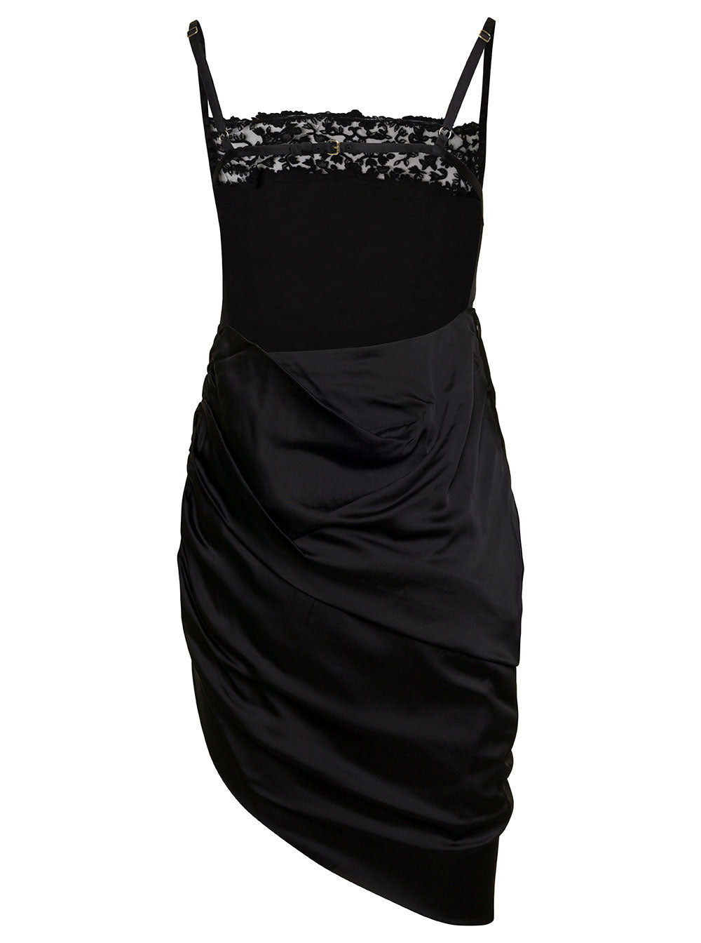 Jacquemus Women Black Brodéè  'La Saudade' Mini Dress In Satin Woman - 2