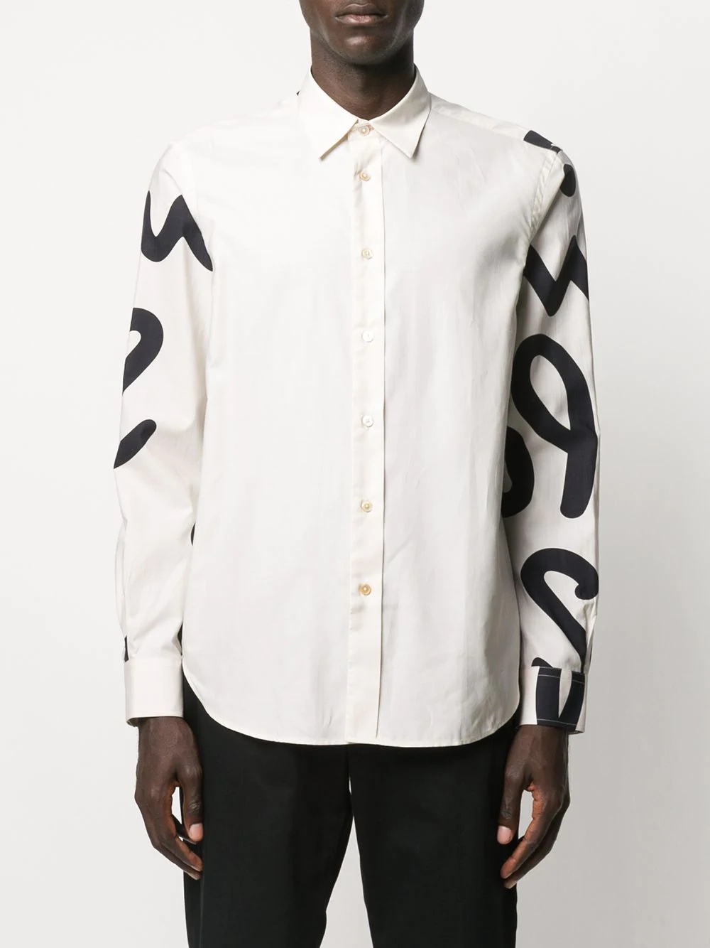 logo print button-up shirt - 3