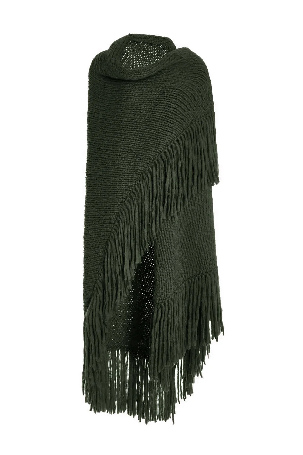 Lauren Knit Wrap in Deep Olive Welfat Cashmere - 1