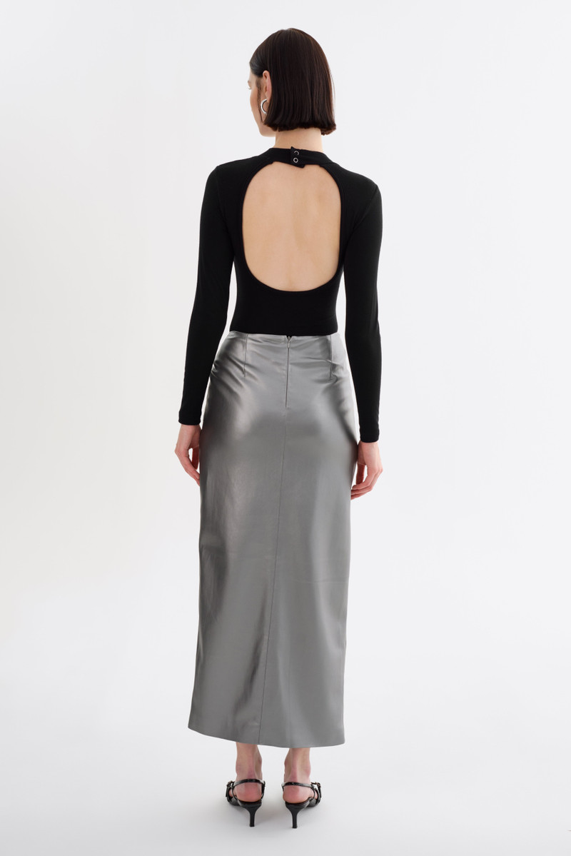 EILEEN | Faux Leather Maxi Skirt 5