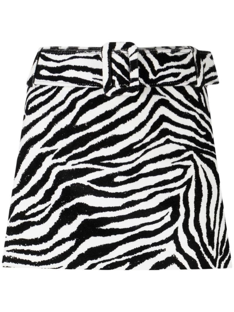 low-rise zebra-print skirt - 1