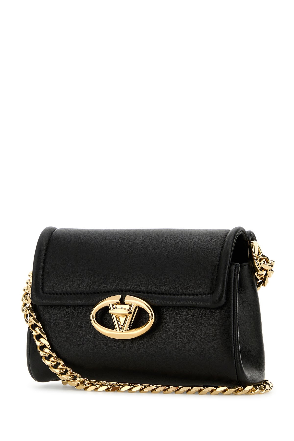 Black leather VLogo shoulder bag - 2
