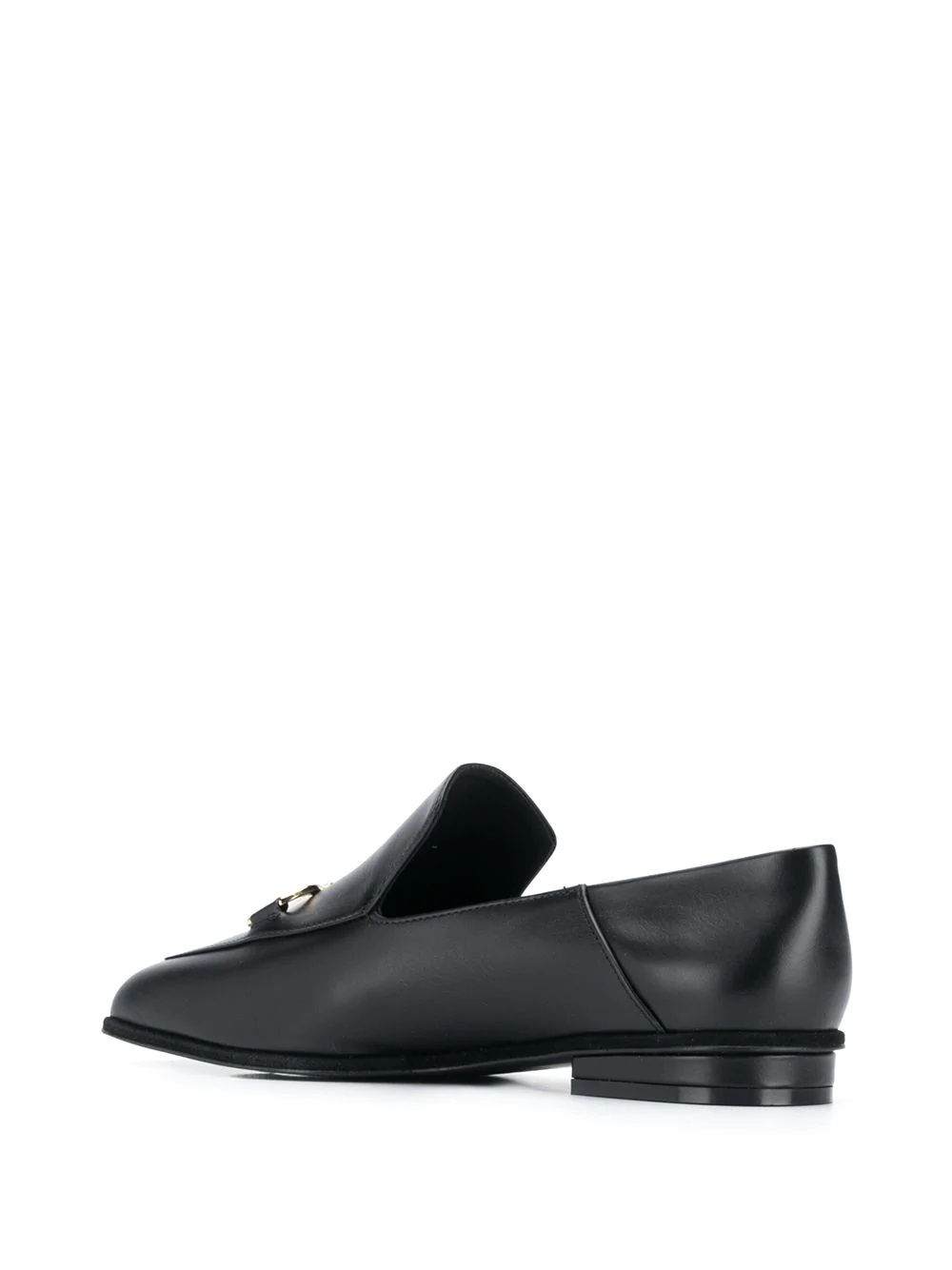 square-toe leather loafers - 3