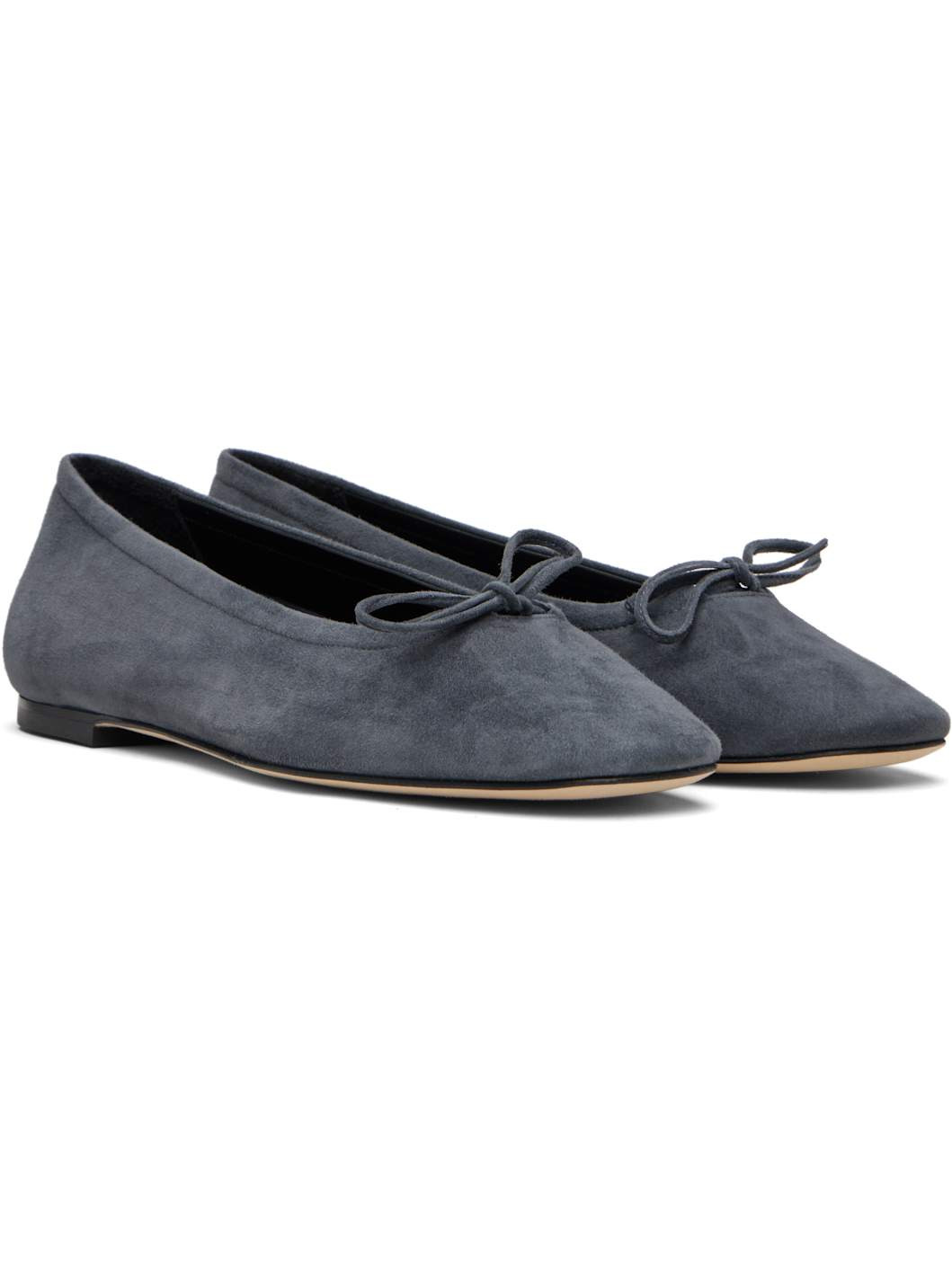 Gray Delfina Suede Ballerina Flats - 4