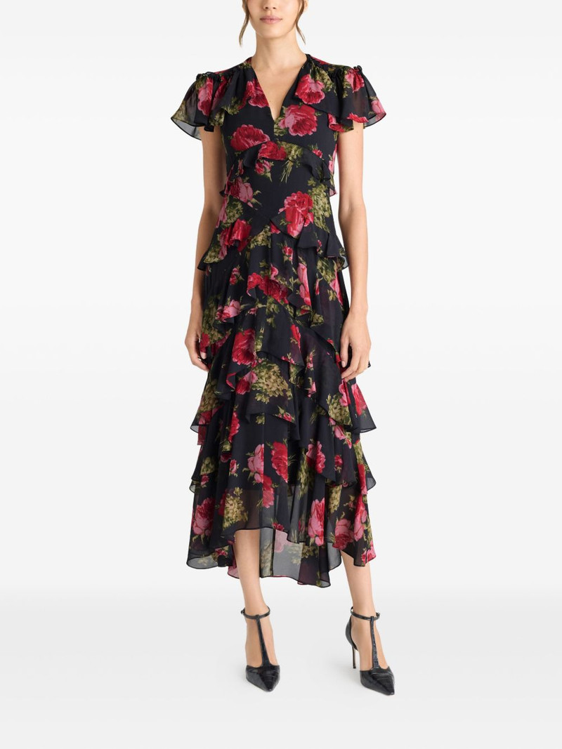 Cinq à Sept Tatum ruffled floral-pattern midi dress outlook