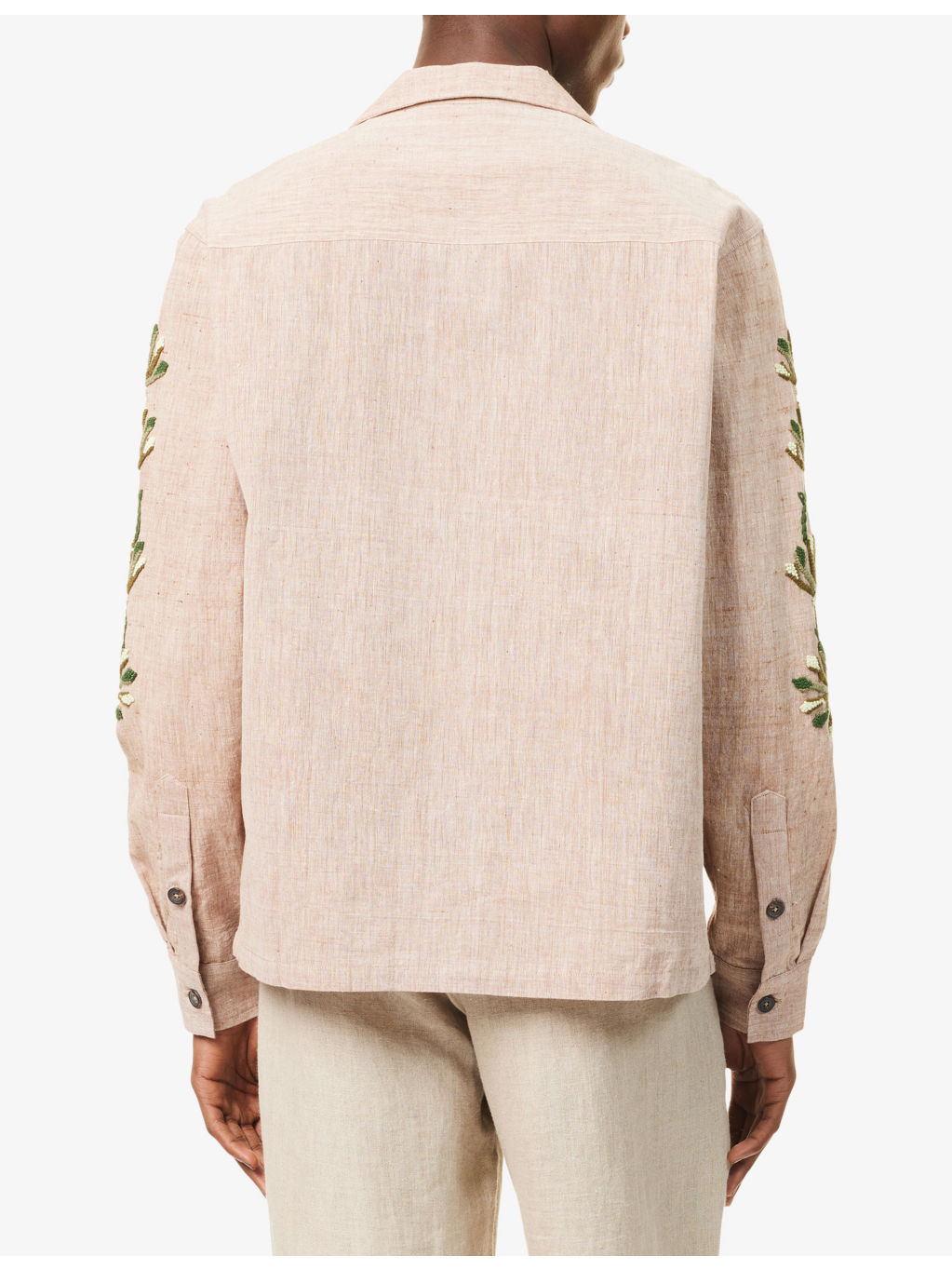 Embroidered-Motif Notched-Collar Cotton Shirt - 4