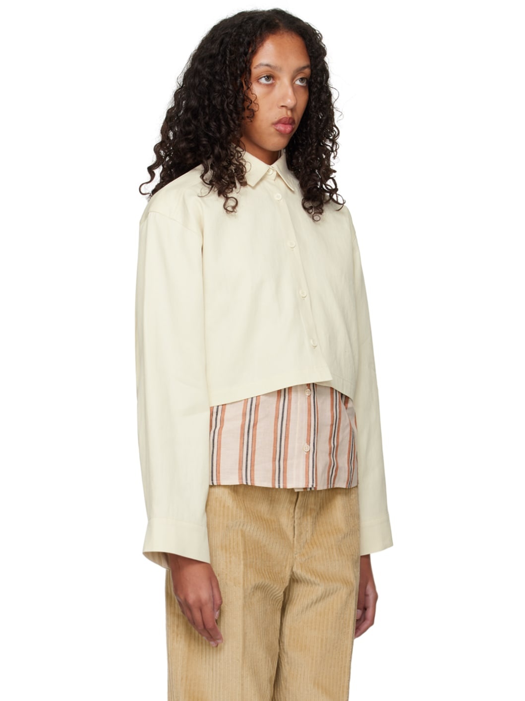 Off-White Cropped Shirt - 2