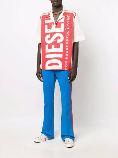 Diesel two-tone straight-leg trousers outlook