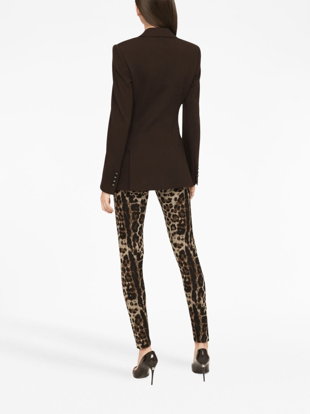 logo-waistband leopard-print leggings - 4