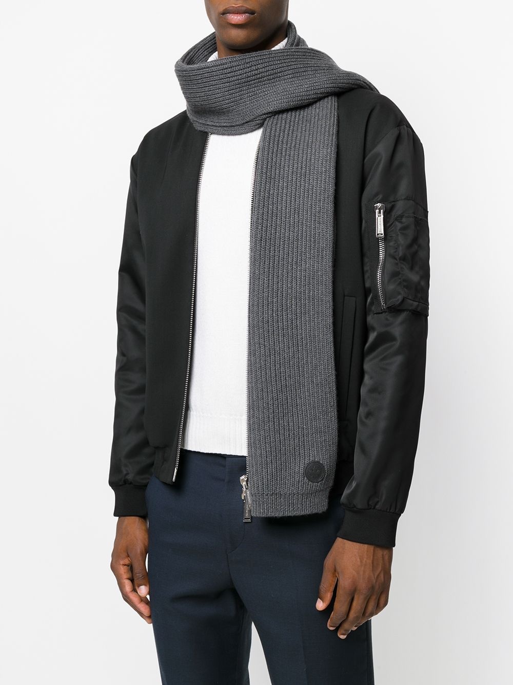 ribbed maple logo scarf - 2
