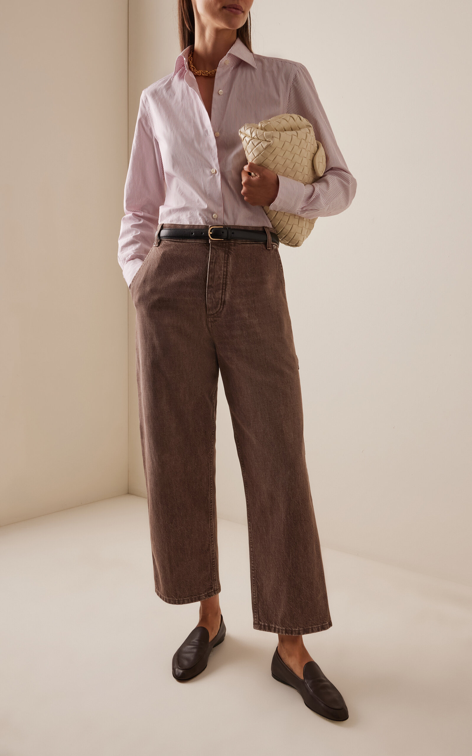 Washed Cotton Cargo Jeans brown - 2