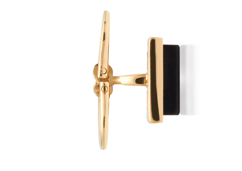 TOM FORD GOLD AND ONYX SQUARE STUDS outlook