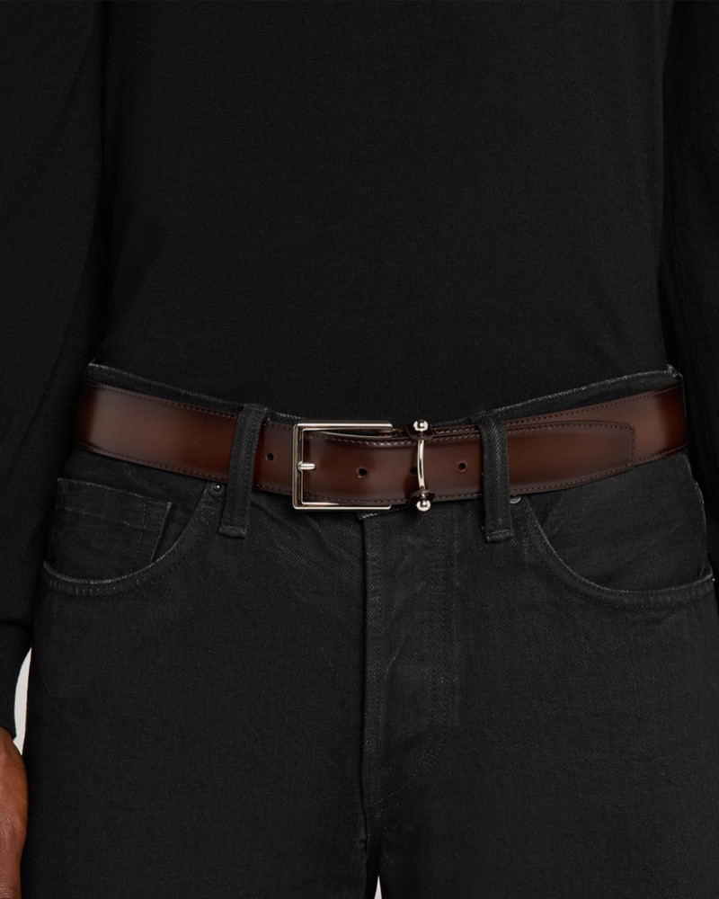 Christian Louboutin Men's Chambeliss Patinated Leather Belt outlook