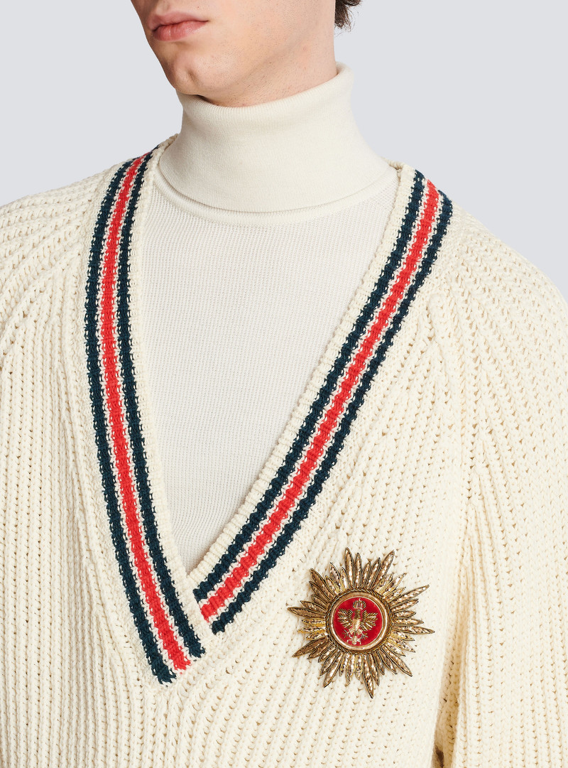 Knit jumper with insignia 7