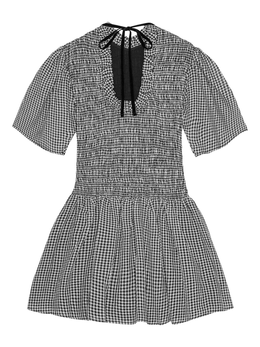 checked mini dress - 6