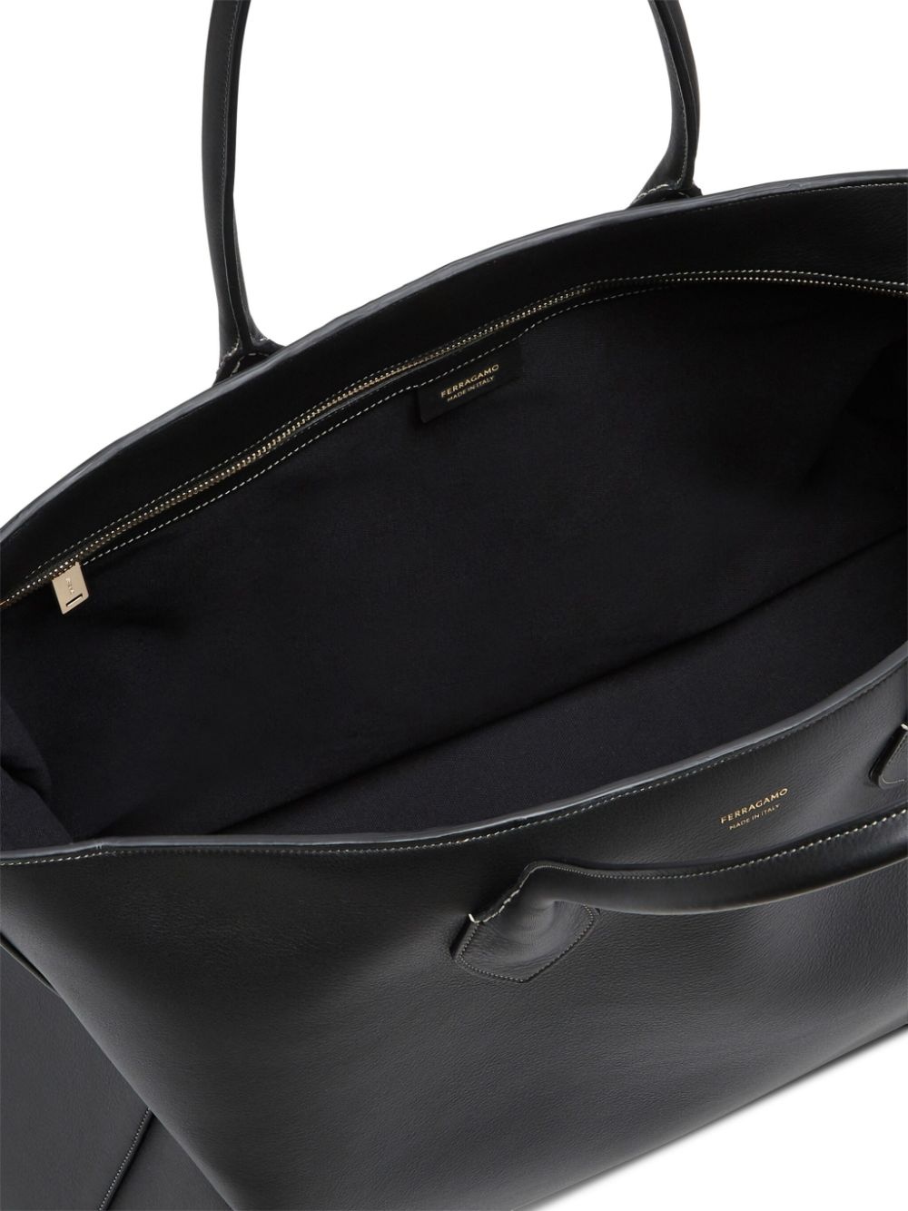 logo-print leather tote bag - 4