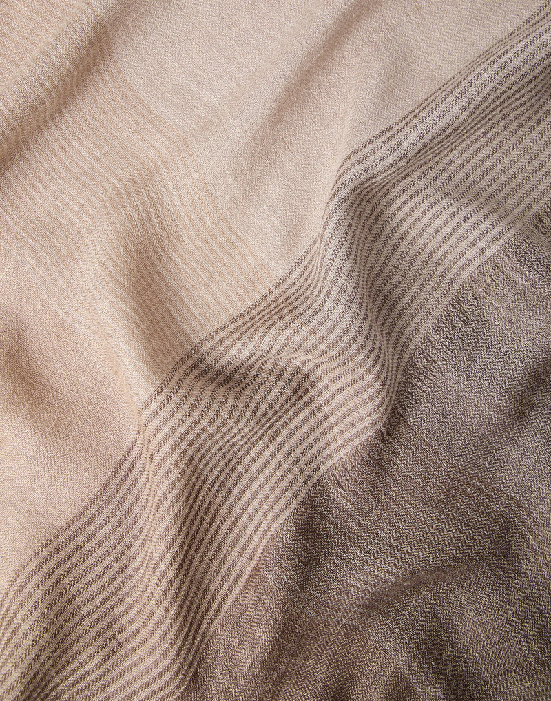 Silk and linen chevron scarf with stripes 3