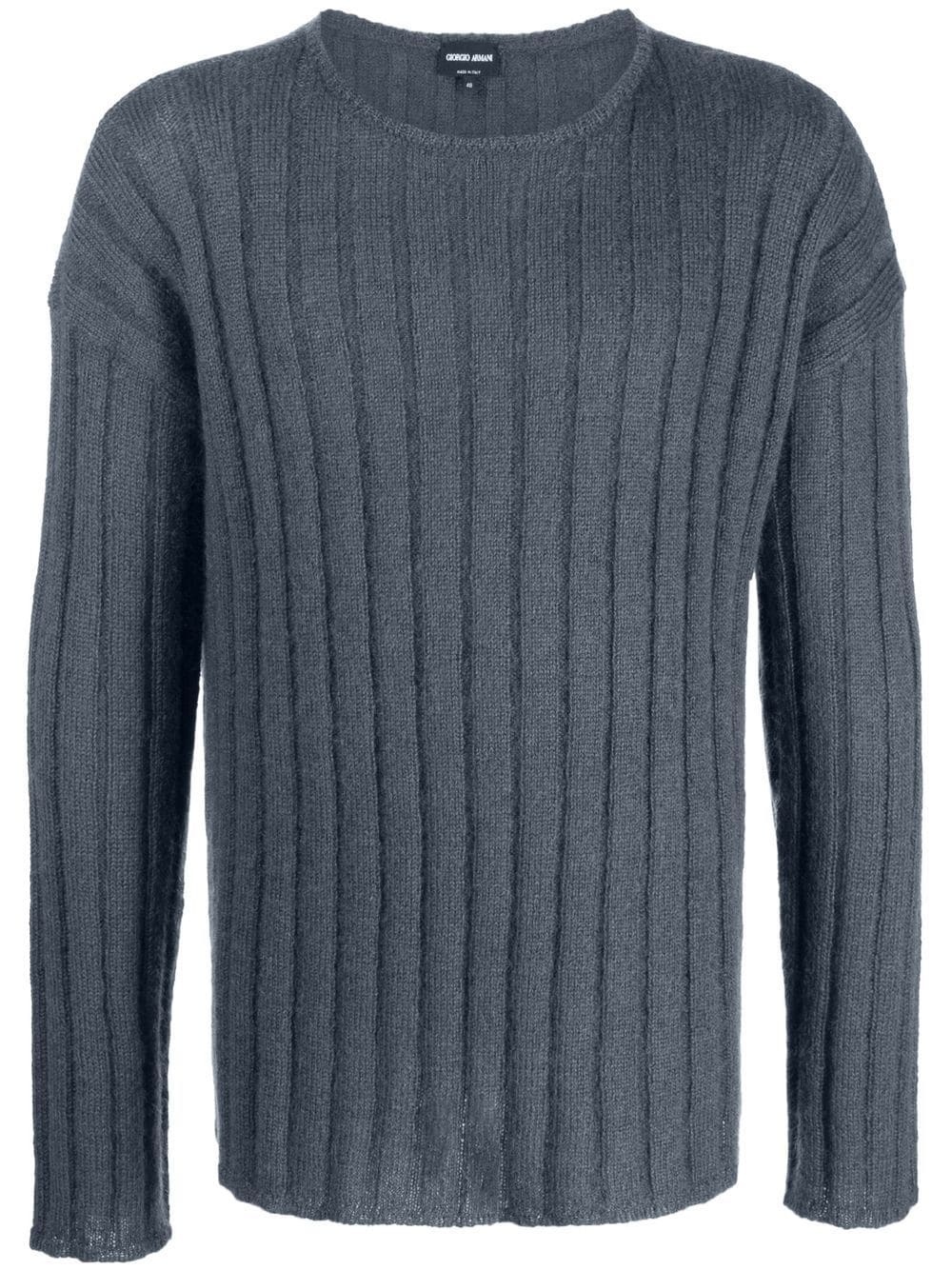 ribbed knit mohair-wool blend jumper - 1