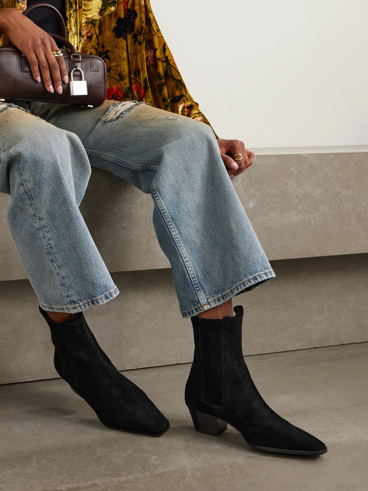 Agata suede ankle boots Black - 2