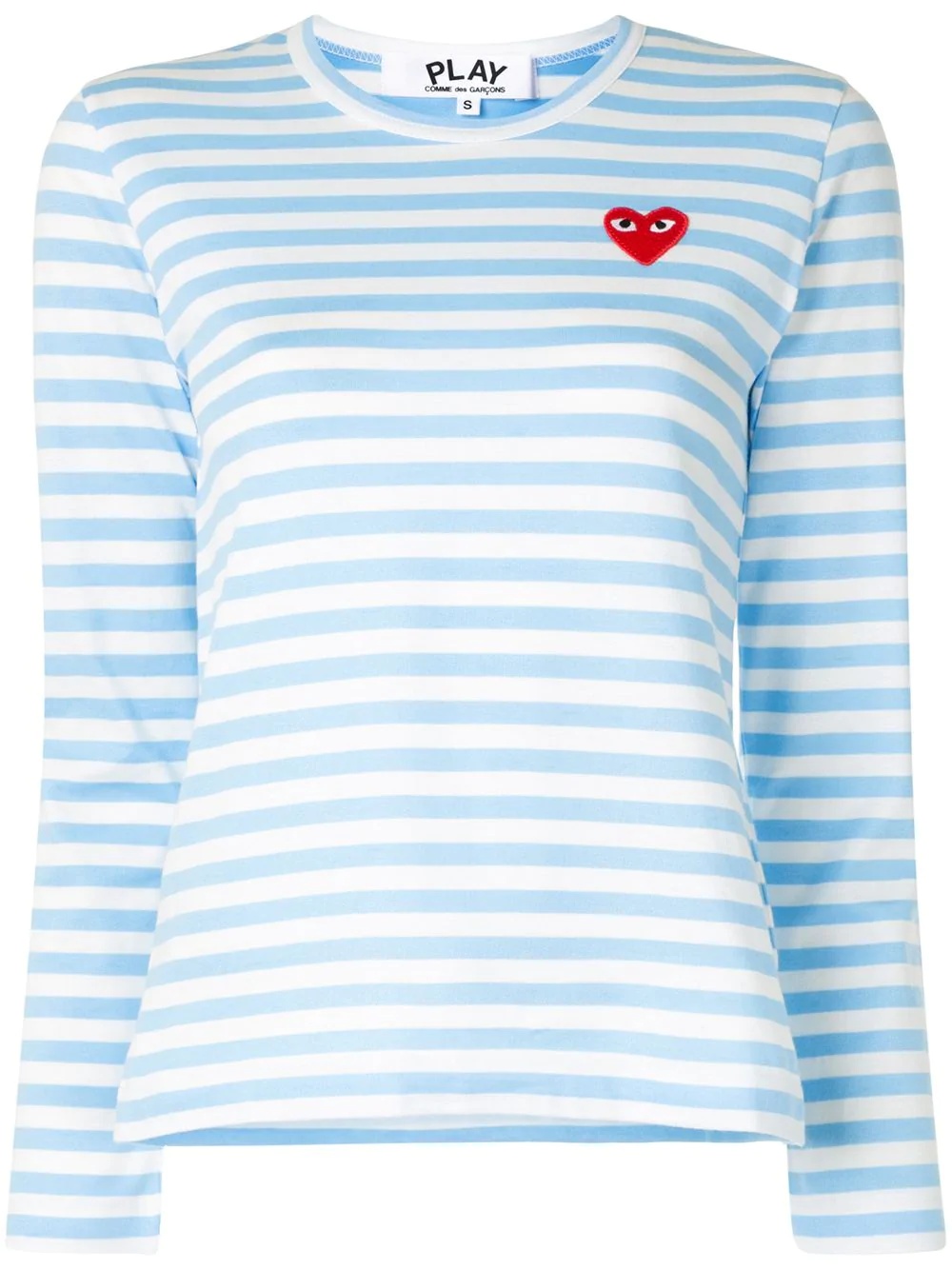 striped logo-patch long sleeved T-shirt - 1