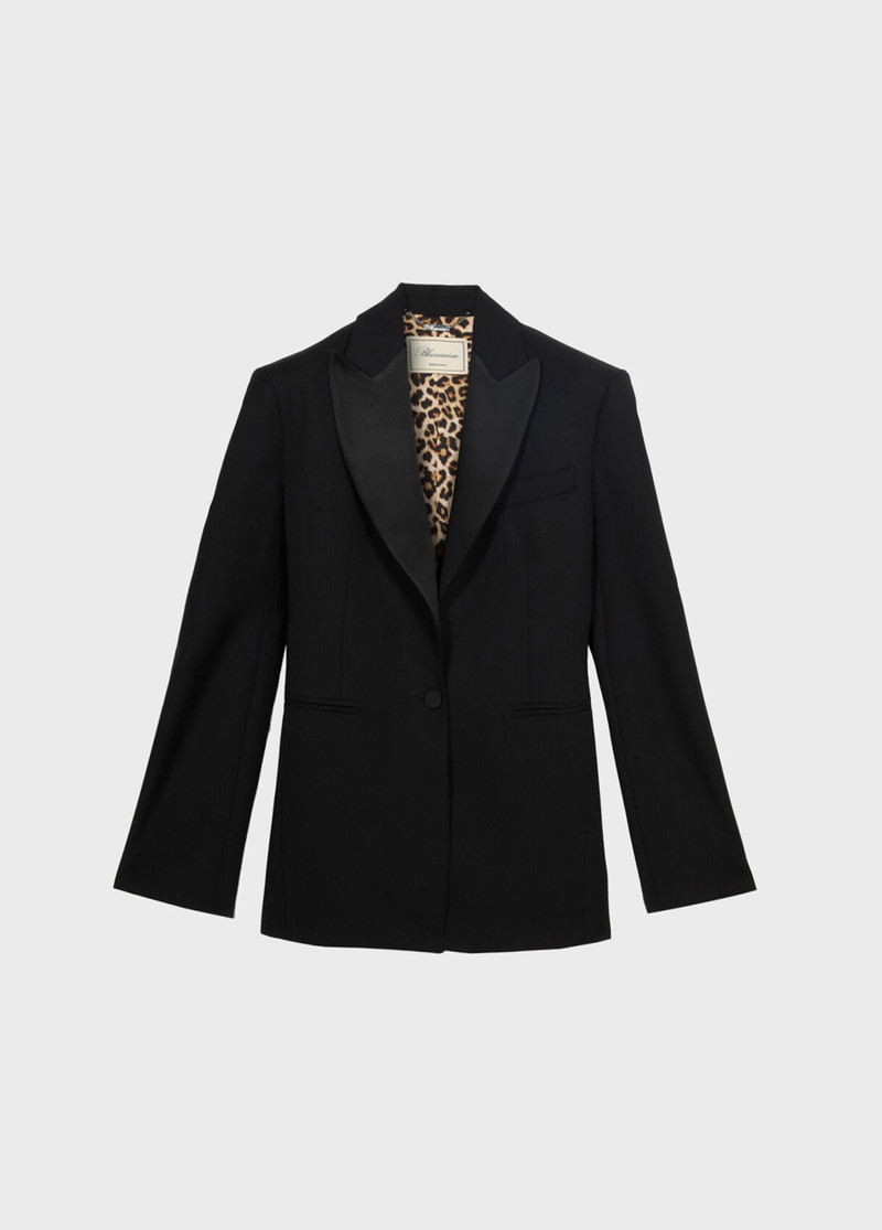 SINGLE-BREASTED JACKET IN GRAIN DE POUDRE WOOL 1