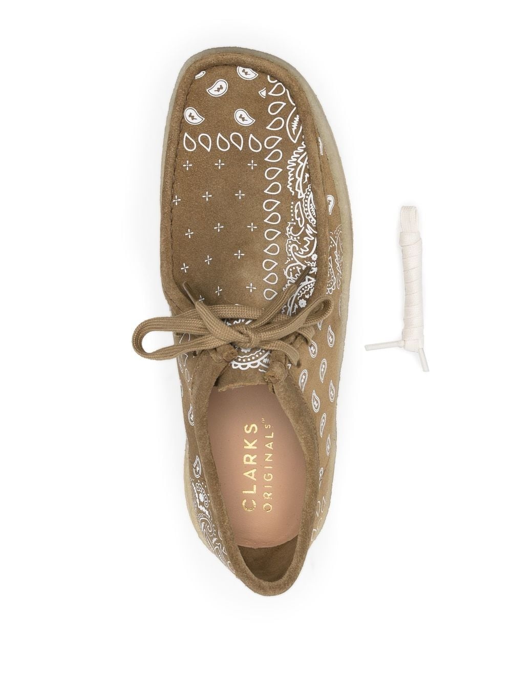 bandana-print suede derby shoes - 4