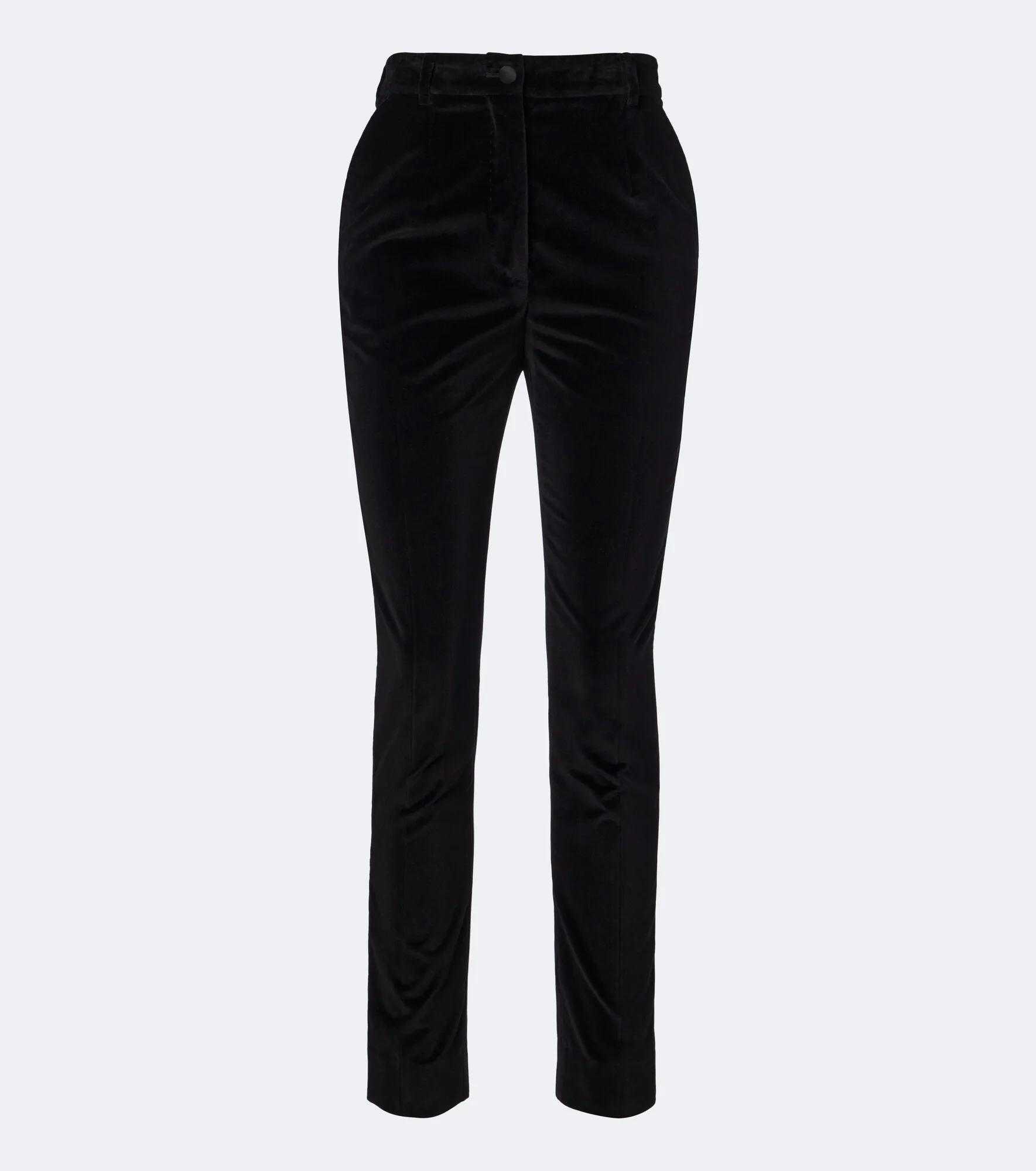 Cotton and silk-blend velvet slim pants - 1