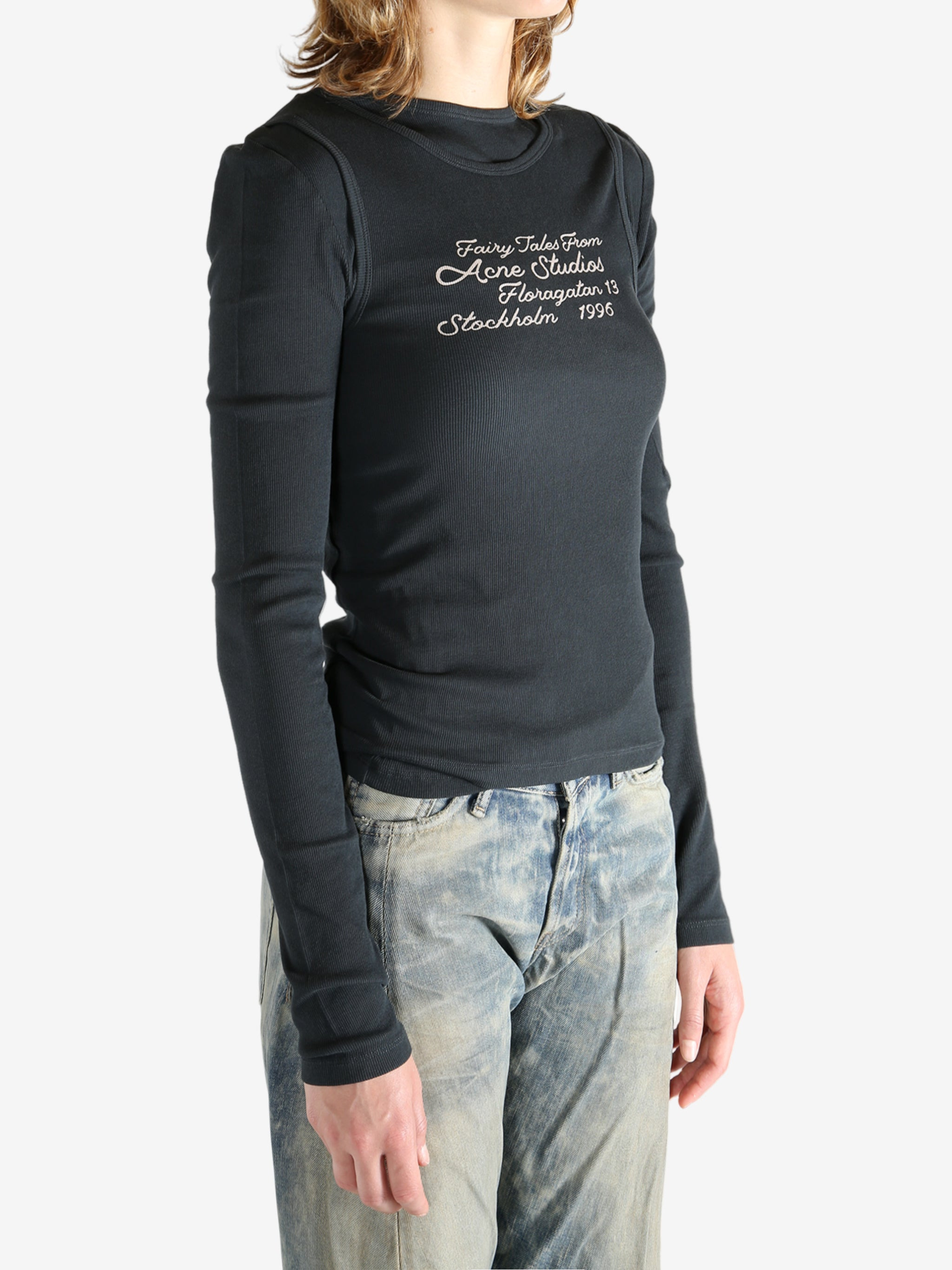 ACNE STUDIOS - Women Layered Logo T-Shirt - 2