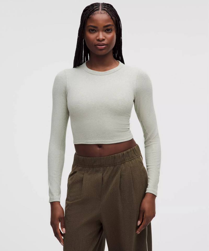 Hold Tight Straight-Hem Cropped Long-Sleeve Shirt 1