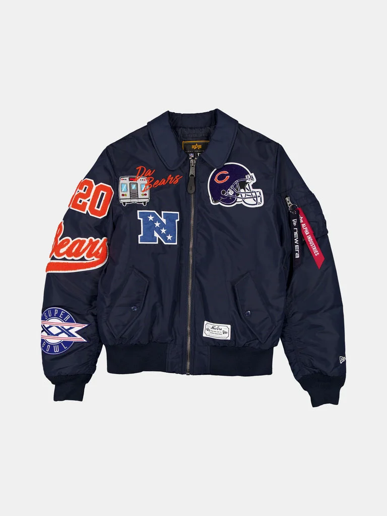 CHICAGO BEARS X ALPHA X NEW ERA MA-1 COLLARED BOMBER JACKET - 1