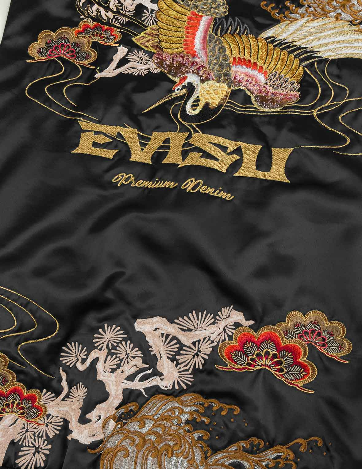 Crane Embroidery Regular Fit Souvenior Jacket - 3