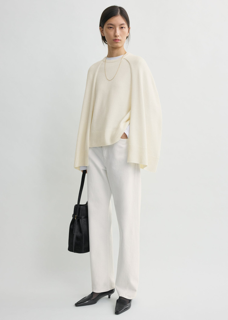 TOTEME Crew cape knit ecru outlook