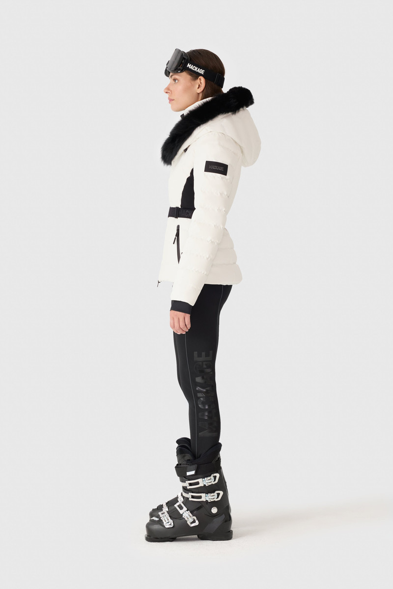 ELITA-ZR Down ski jacket with removable blue fox fur trim 4