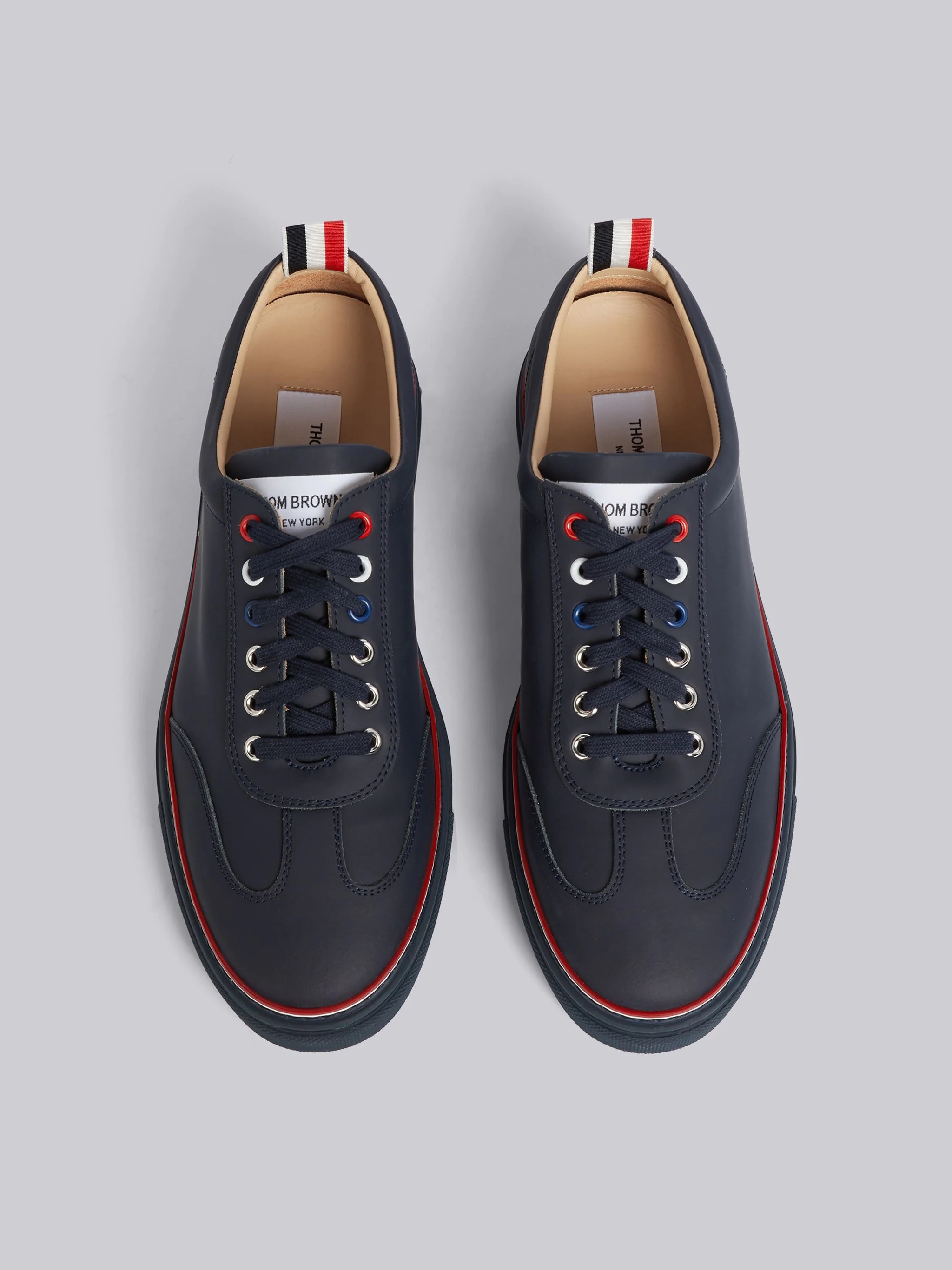 Navy Rubber Calfskin Trainer  - 4