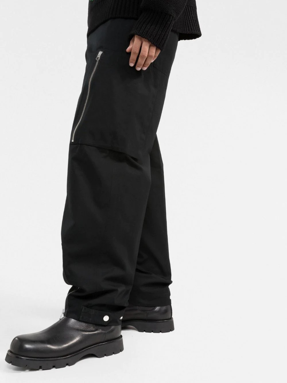 straight-leg zip-detail trousers - 3