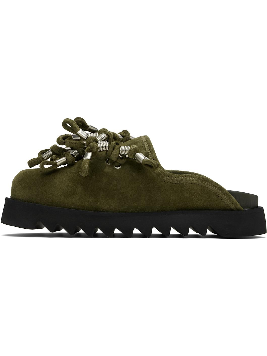 Khaki Suede Loafers - 3
