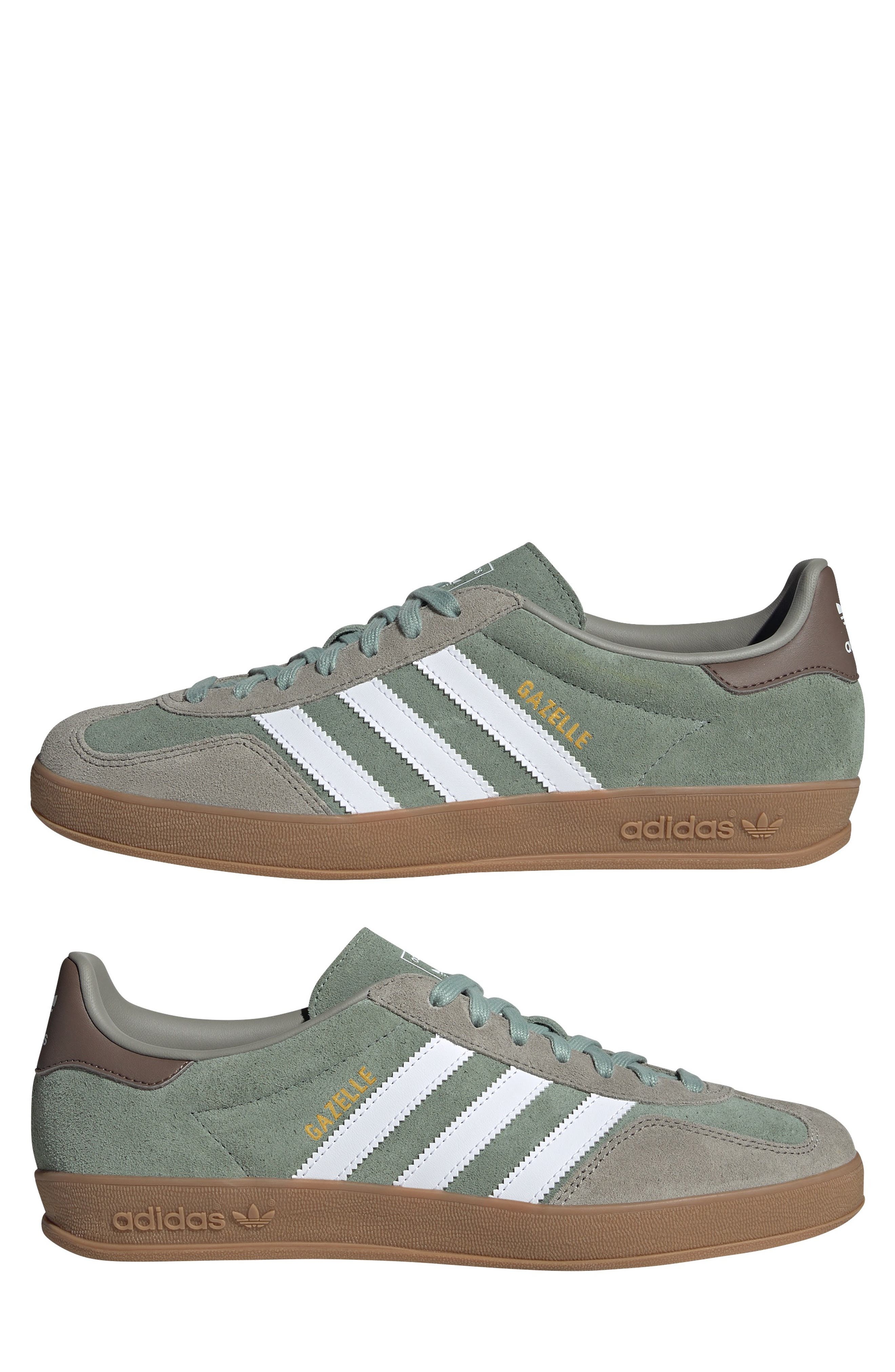 adidas Gazelle Sneaker in Silver/Green/White at Nordstrom - 9