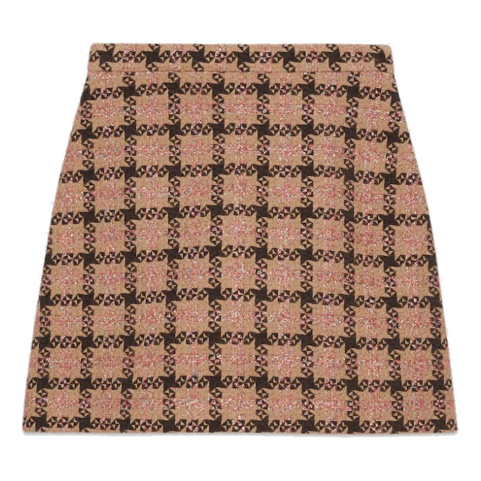 (WMNS) Gucci Lam check tweed mini skirt 'Pink Brown' 677554-ZAHD6-5150 - 1