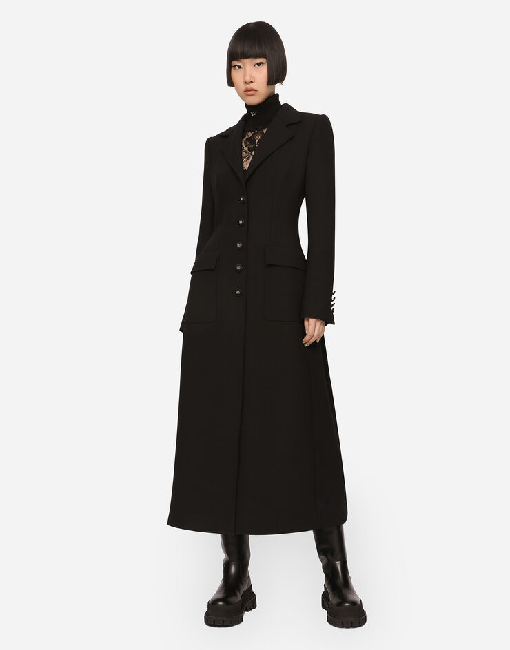 Single-breasted double crepe coat - 3