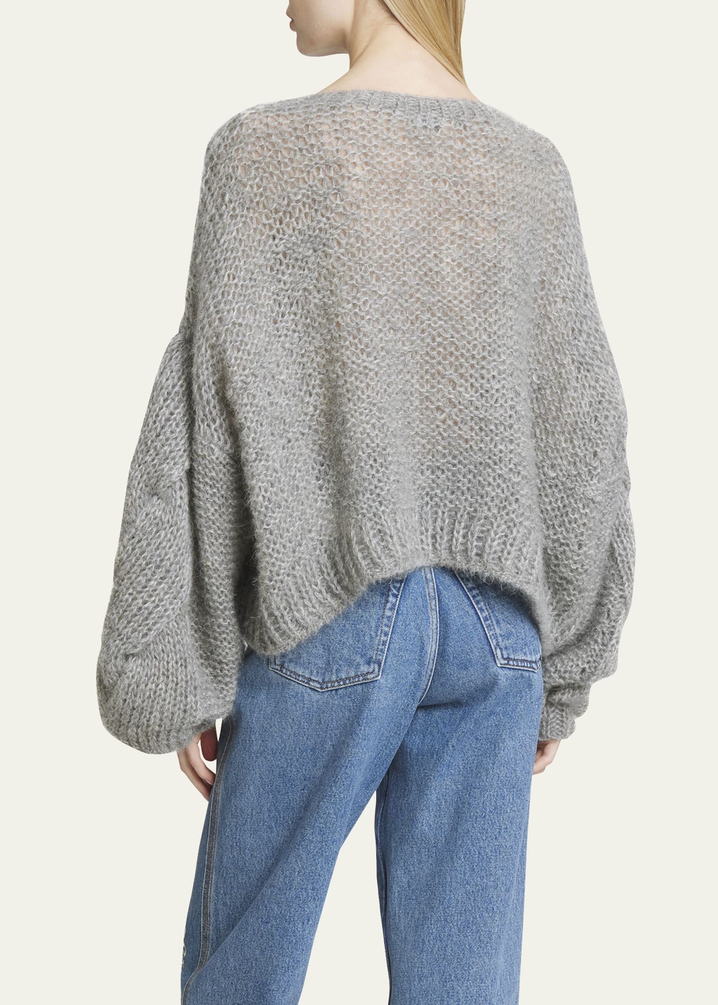 Anagram Cable-Knit Sleeve Sweater - 3