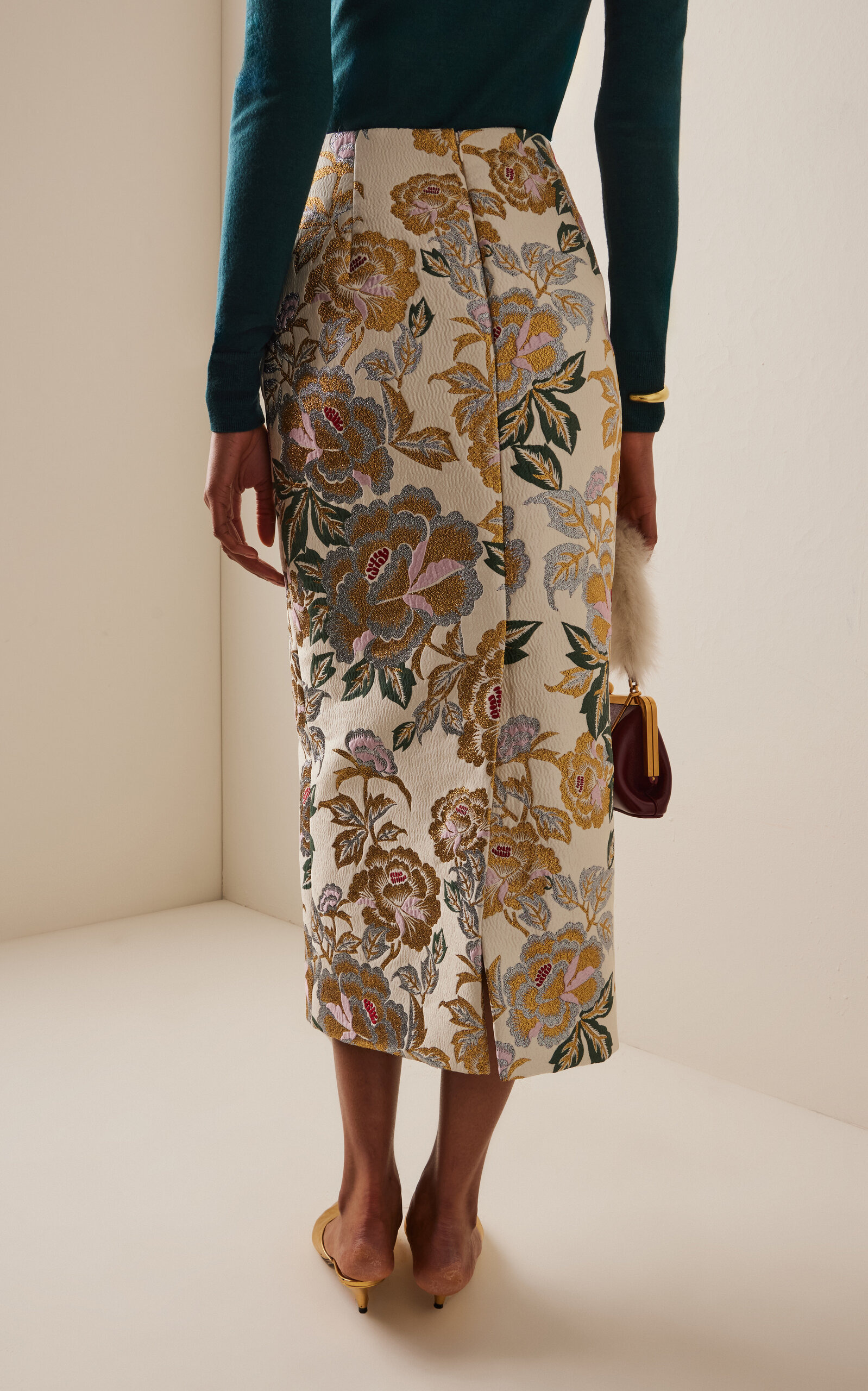 Floral Midi Skirt ivory - 4