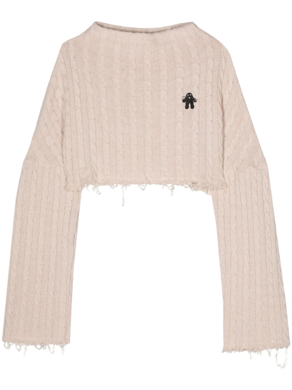 cable-knit cropped jumper - 1