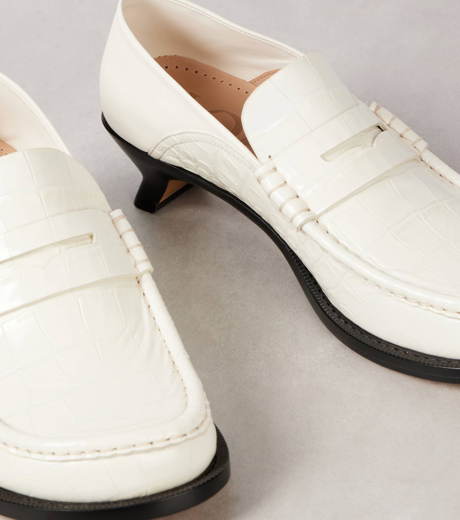 Campo 45 croc-effect leather loafer pumps - 5