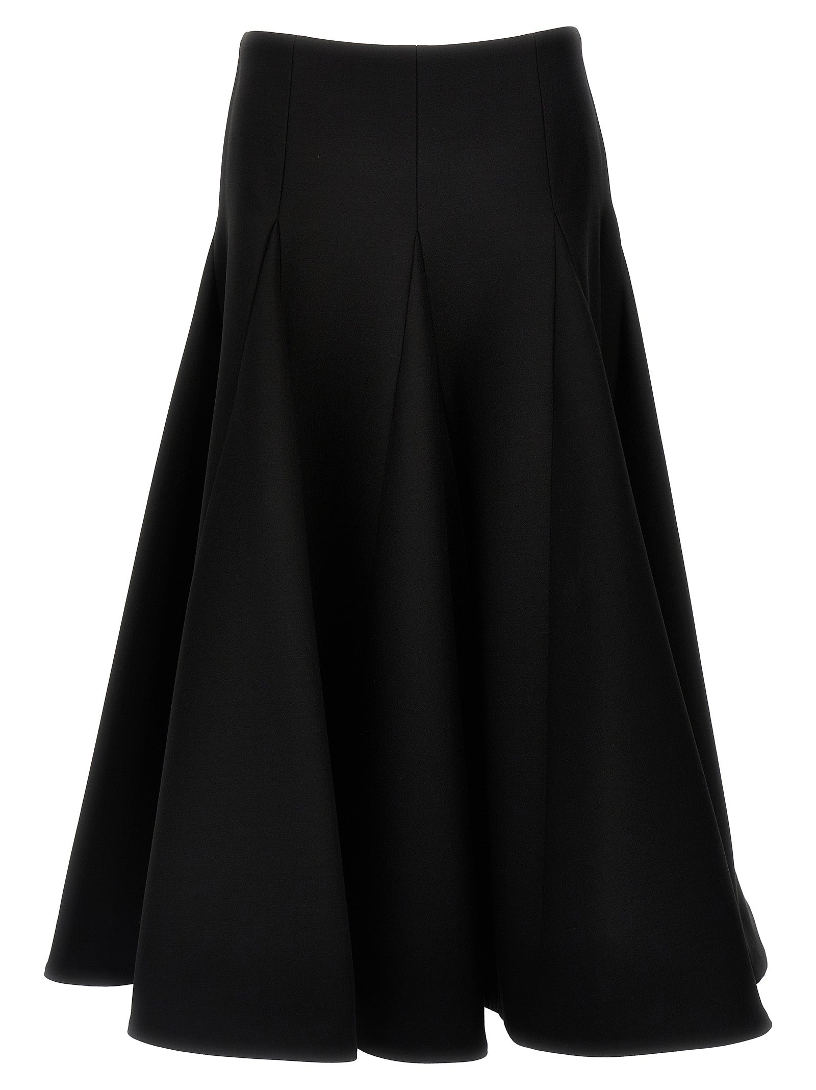 Solid Crepe Couture Skirts Black - 1