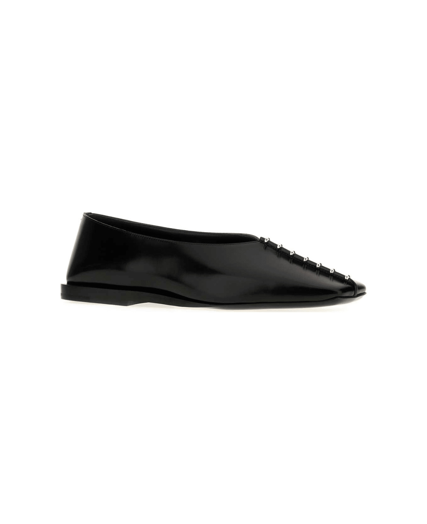 Black Leather Ballerinas - 2