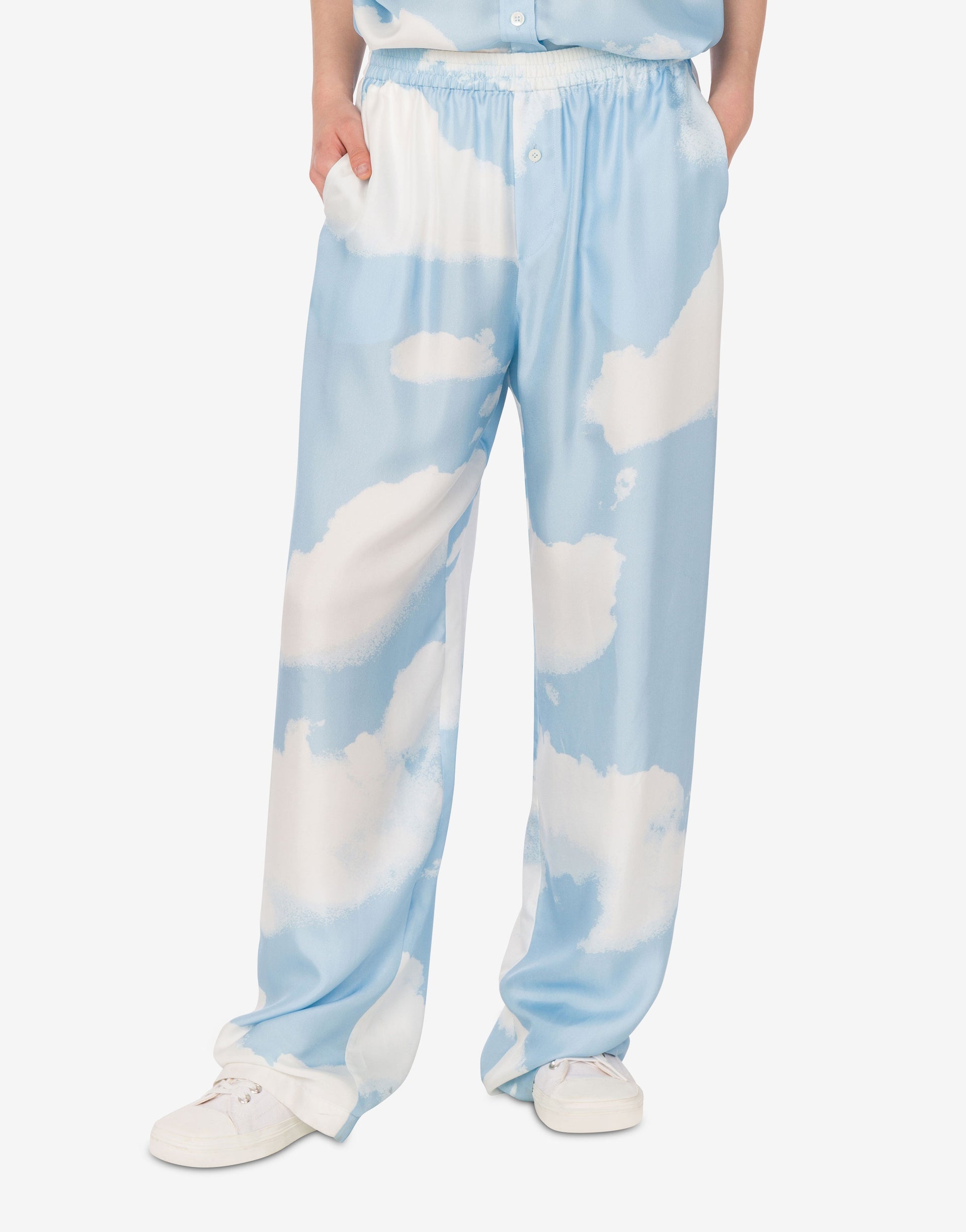 SILK TWILL PANTS ARCHIVE CLOUDS - 2