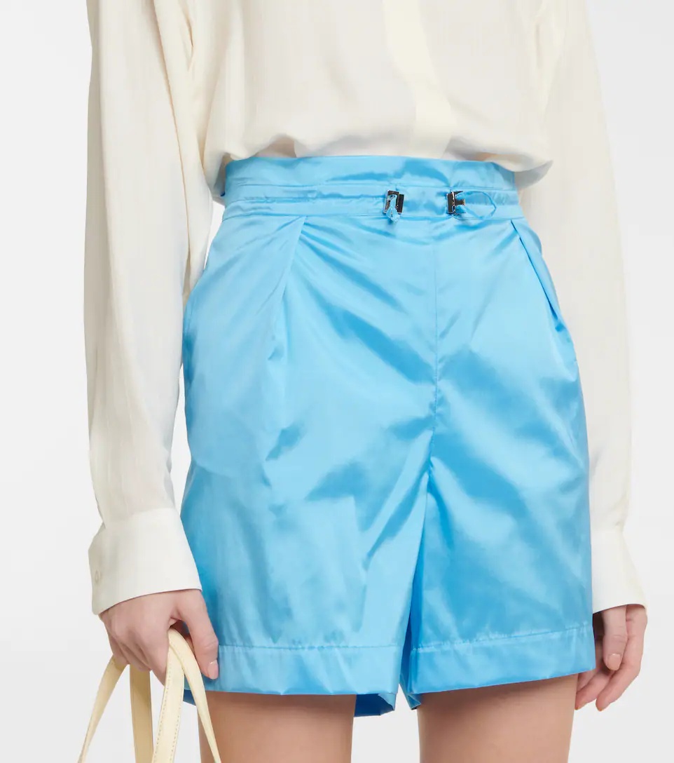 Silk high-rise paperbag shorts - 4