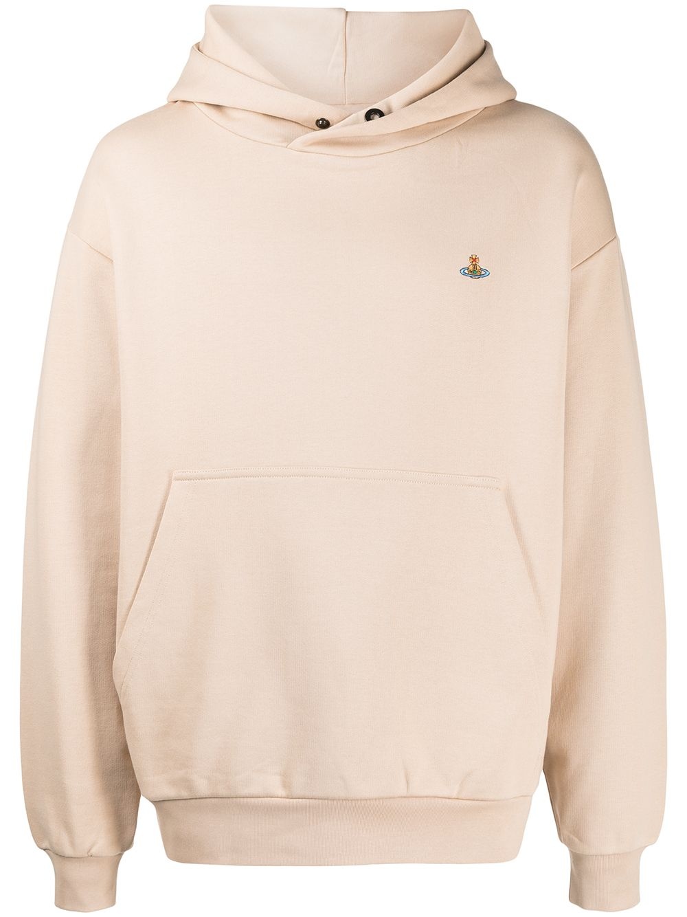 embroidered-logo pullover hoodie - 1